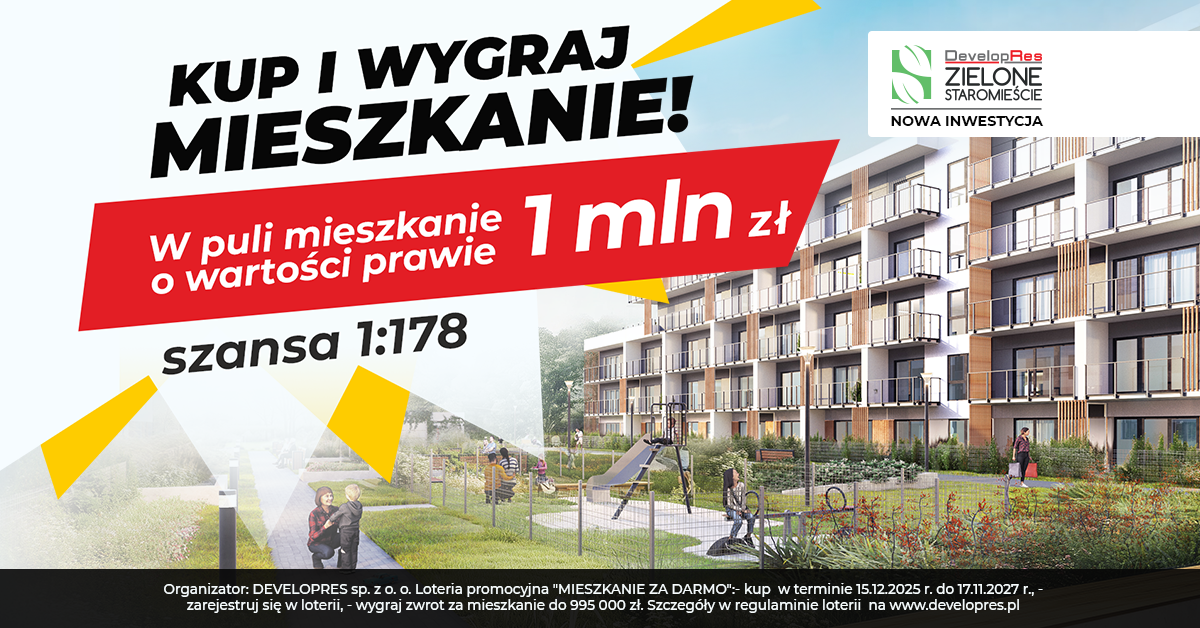 Loteria:„MIESZKANIE ZA DARMO”. Spełnij marzenie o mieszkaniu i wygraj jego równowartość!